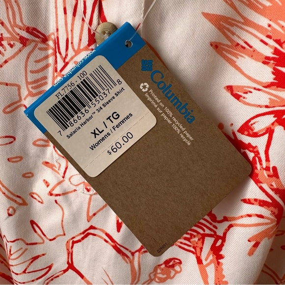 Columbia Women's PFG Salacia Harbor 3/4 Sleeve Shirt. XL. NWT - Picture 6 of 11